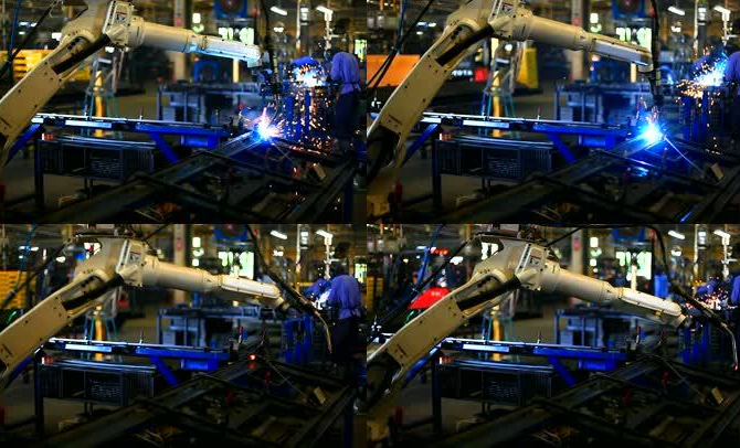 6686体育官网下载采用机械手臂焊接叉车